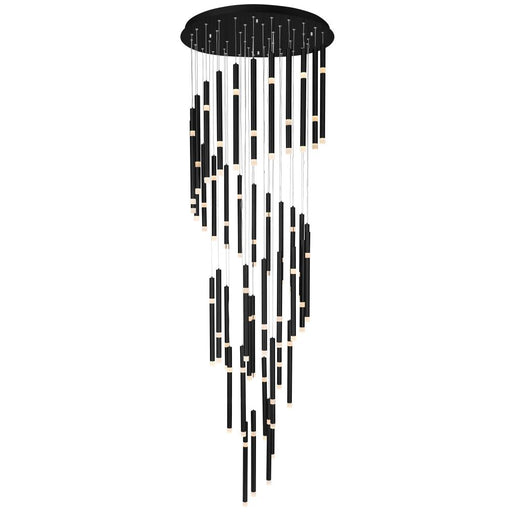 CWI Lighting Flute 54 Light LED Chandelier With Black Finish