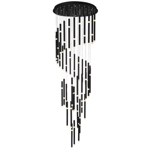 Flute 54 Light Led Chandelier With Black Finish | 1262P30-54-101