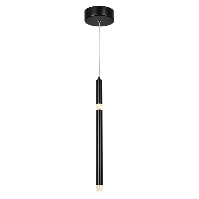 Flute 1 Light Led Pendant With Black Finish | 1262P5-1-101