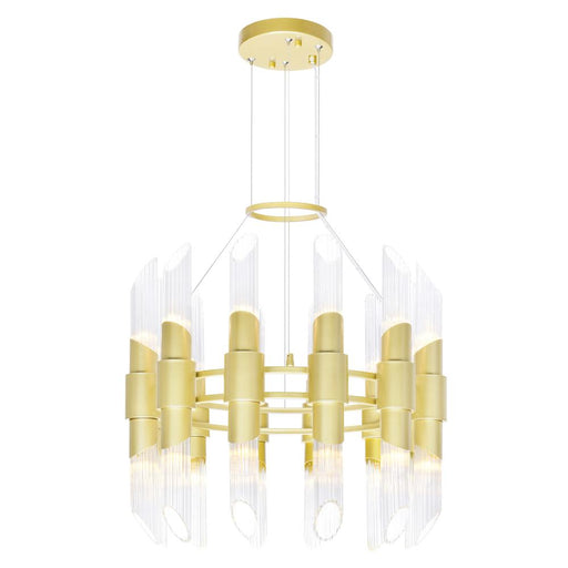 CWI Lighting Croissant 24 Light Chandelier With Satin Gold Finish