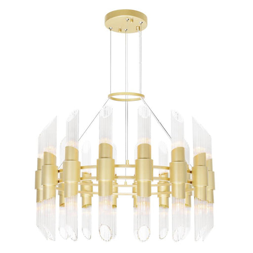 CWI Lighting Croissant 32 Light Chandelier With Satin Gold Finish