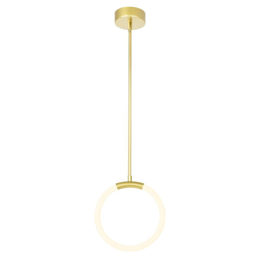 CWI Lighting Hoops 1 Light LED Pendant With Satin Gold Finish