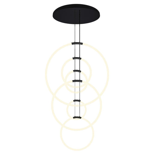Hoops 6 Light Led Chandelier With Black Finish | 1273P35-6-101-R