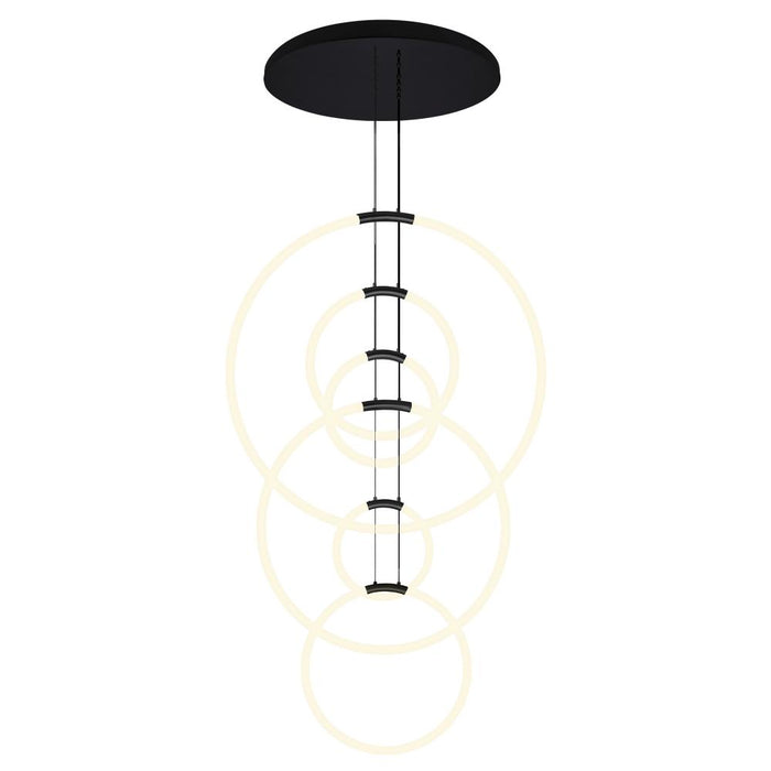 Hoops 6 Light Led Chandelier With Black Finish | 1273P35-6-101-R