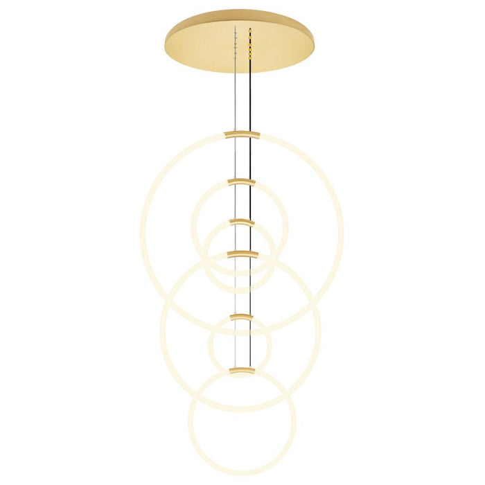 Hoops 6 Light Led Chandelier With Satin Gold Finish | 1273P35-6-602-R