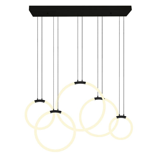 Hoops 5 Light Led Chandelier With Black Finish | 1273P44-5-101-RC