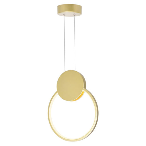 CWI Lighting Pulley 12 in LED Satin Gold Mini Pendant