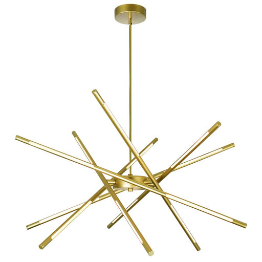 CWI Lighting Oskil LED Integrated Chandelier With Satin Gold Finish
