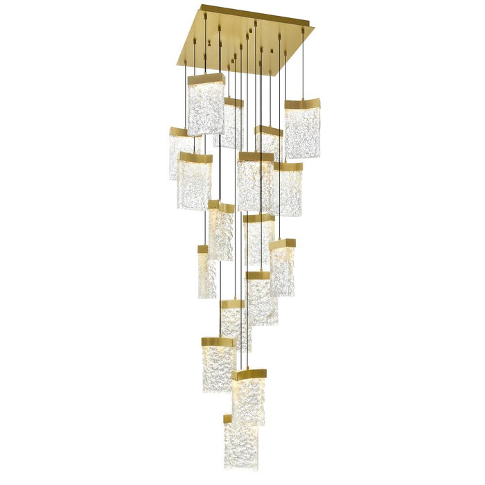 Lava Integrated Led Brass Chandelier | 1587P24-17-624