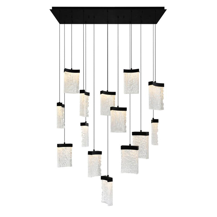 Lava Integrated Led Black Chandelier | 1587P48-14-101-RC