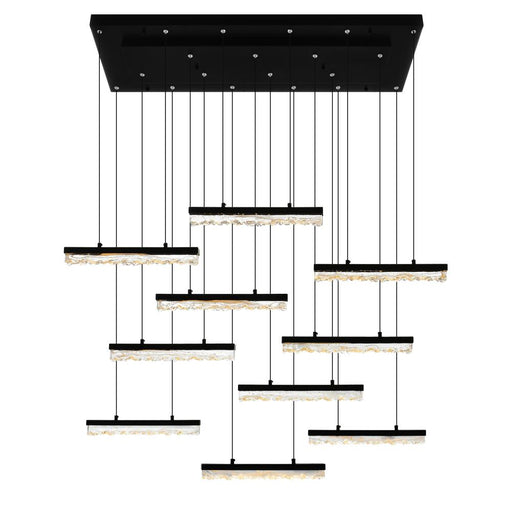 Stagger Integrated Led Black Chandelier | 1588P48-10-101