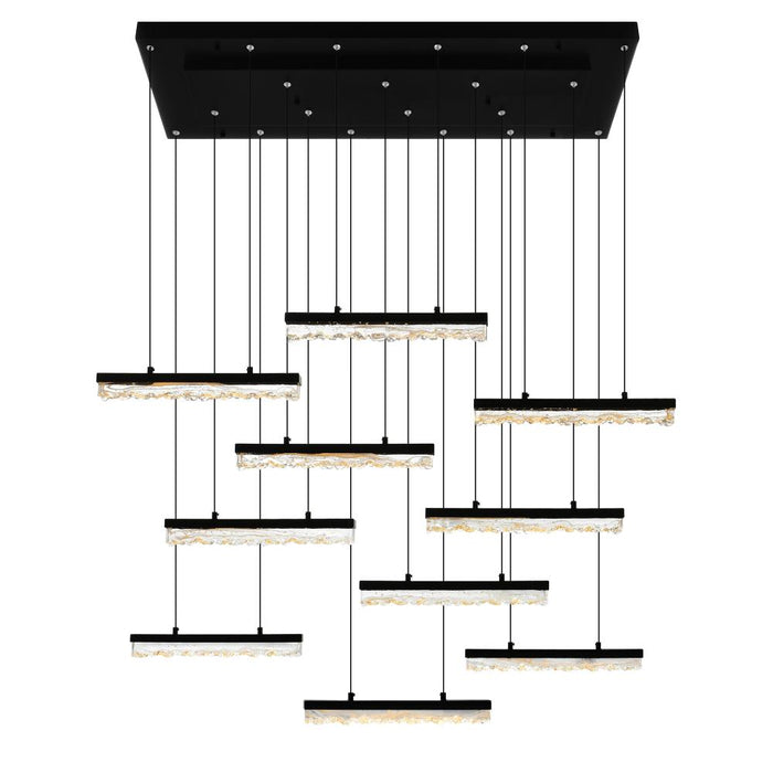 Stagger Integrated Led Black Chandelier | 1588P48-10-101