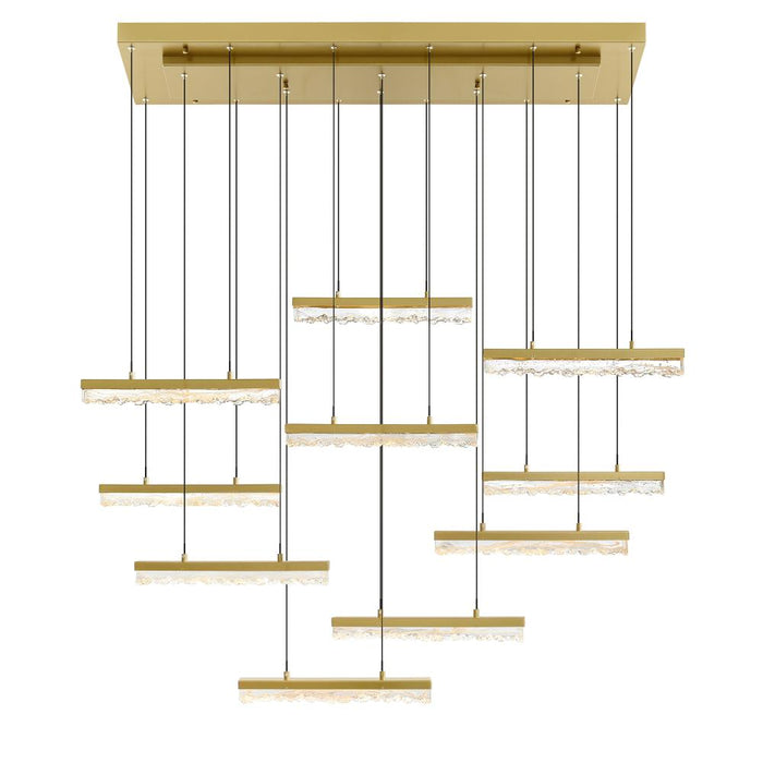 Stagger Integrated Led Brass Chandelier | 1588P48-10-624