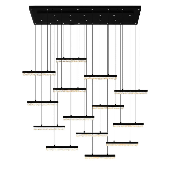 Stagger Integrated Led Black Chandelier | 1588P60-14-101