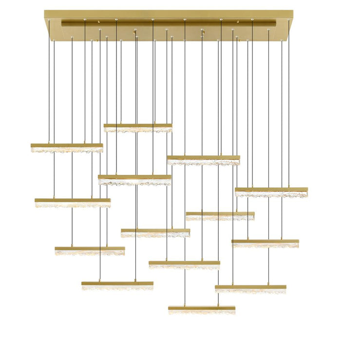 Stagger Integrated Led Brass Chandelier | 1588P60-14-624