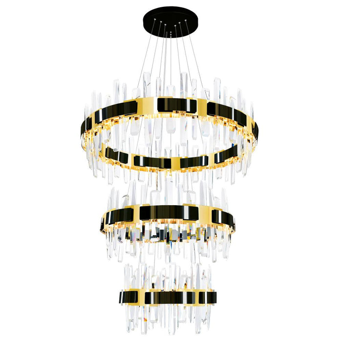 Aya Led Integrated Pearl Black Chandelier | 1592P32-3-612