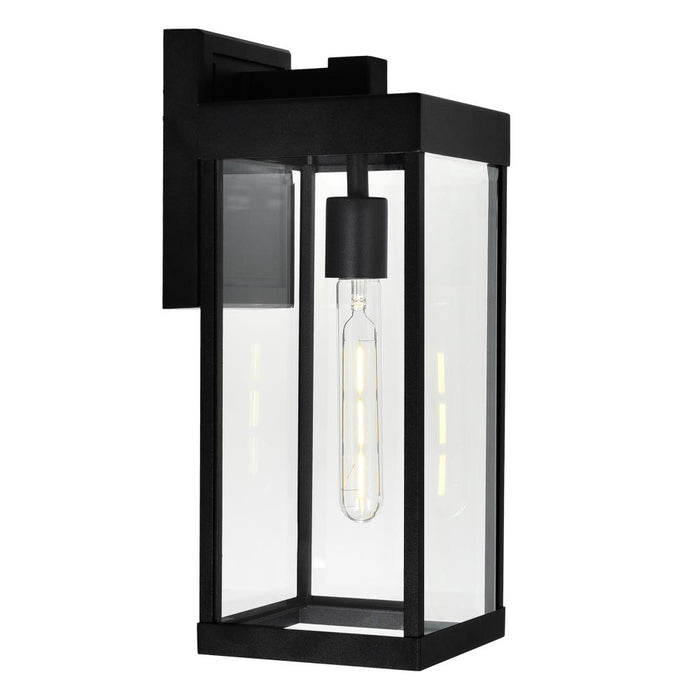 Windsor 1 Light Black Outdoor Wall Light | 1695W7-1-101