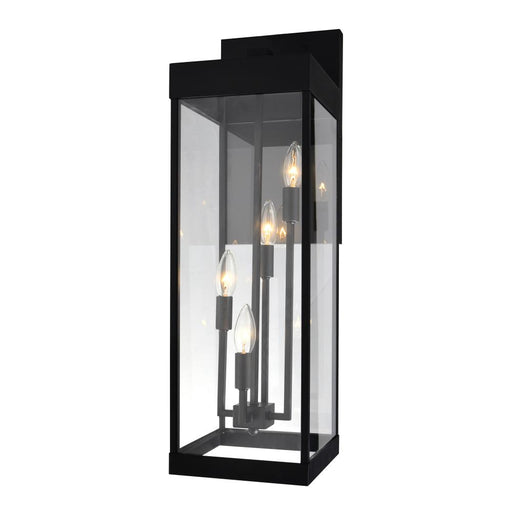 Windsor 4 Light Black Outdoor Wall Light | 1695W8-4-101