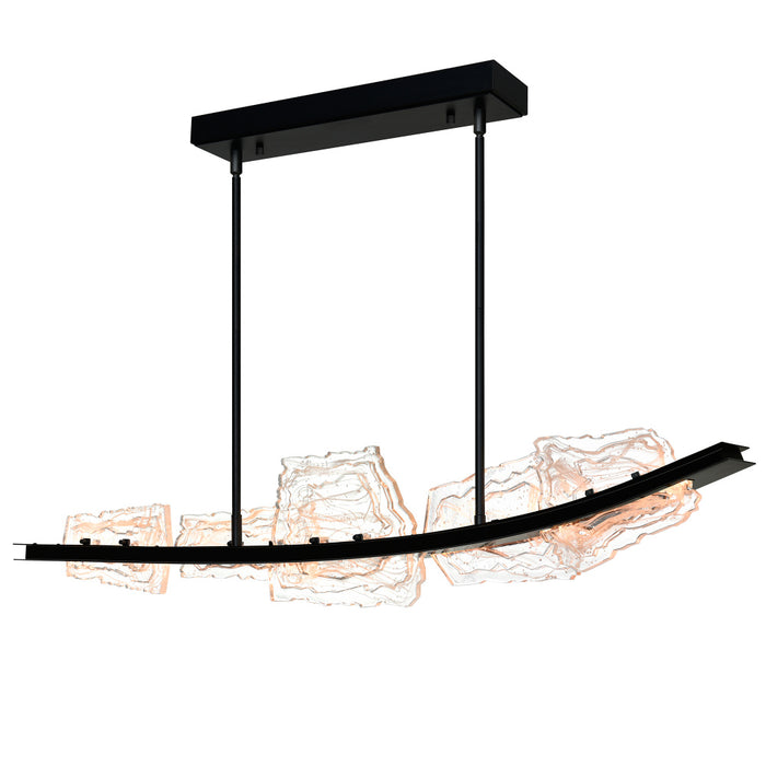 Arcus Integrated Led 50in Black Chandelier With Handcrafted Glass | 1711P50-5-101