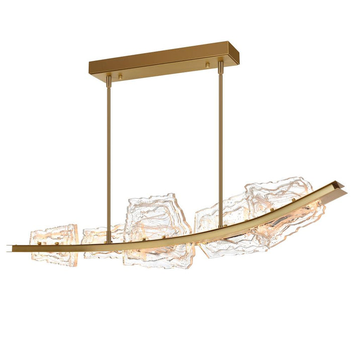 Arcus Integrated Led 50in Brass Chandelier With Handcrafted Glass | 1711P50-5-624