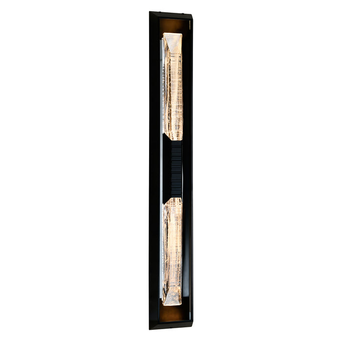 Petra Integrated Led 44in Sand Black Outdoor Wall Light With Handcrafted Glass | 1723W44-2-101-B