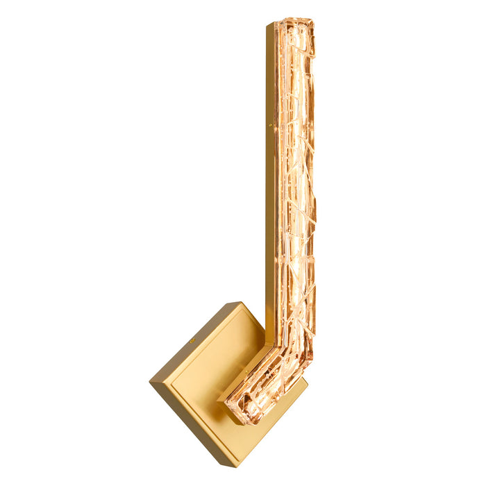 Contour Integrated Led 19in Brass Wall Light With Handcrafted Glass | 1724W19-1-624