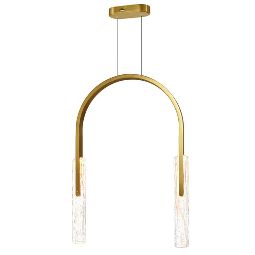 Curva Integrated Led 22in Brass Chandelier With Handcrafted Glass | 1725P22-2-624