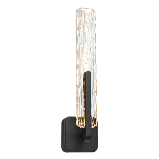Curva Integrated Led 19in Sand Black Indoor-outdoor Wall Light With Handcrafted Glass | 1725W19-1-101-A