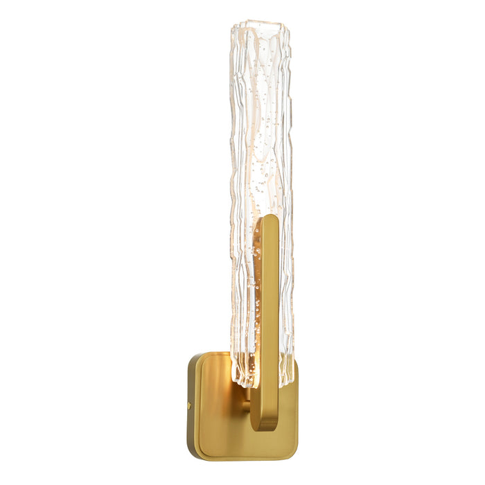 Curva Integrated Led 19in Brass Wall Light With Handcrafted Glass | 1725W19-1-624