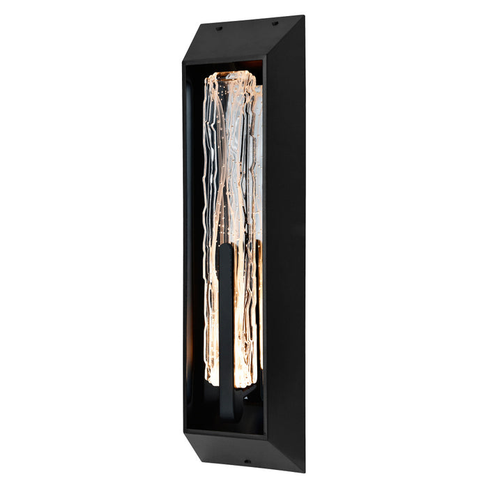 Curva Integrated Led 24in Sand Black Outdoor Wall Light With Handcrafted Glass | 1725W24-1-101-B
