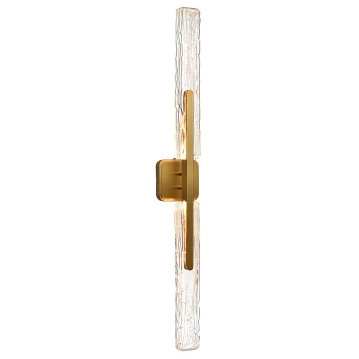 Curva Integrated Led 36in Brass Vanity Light With Handcrafted Glass | 1725W36-2-624