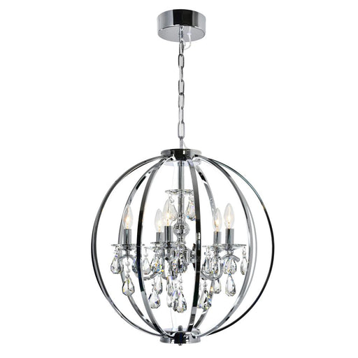 Abia 5 Light Up Chandelier With Chrome Finish | 5025P22C-5