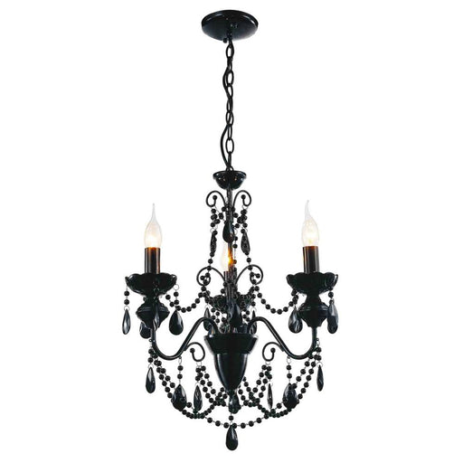 CWI Lighting Keen 3 Light Up Chandelier With Black Finish