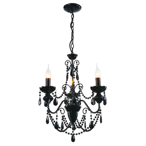 Keen 3 Light Up Chandelier With Black Finish | 5095P16B-3