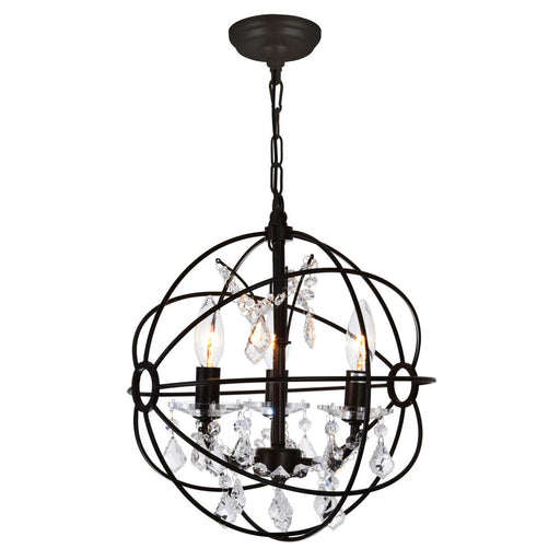 CWI Lighting Campechia 3 Light Up Mini Chandelier With Brown Finish