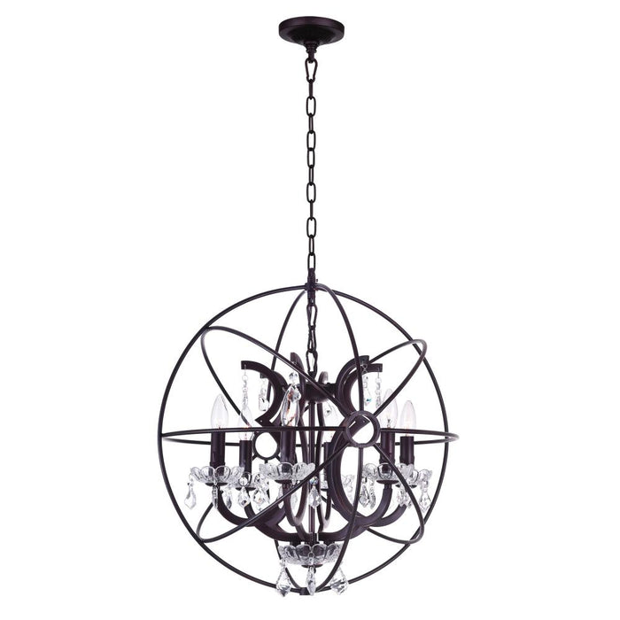 CWI Lighting Campechia 6 Light Up Chandelier With Brown Finish