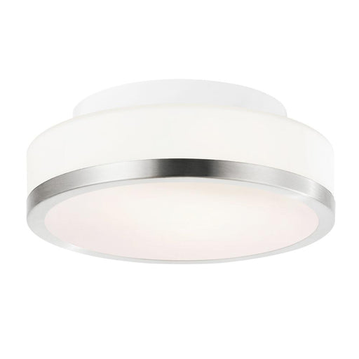 CWI Lighting Frosted 1 Light Drum Shade Flush Mount With Satin Nickel Finish