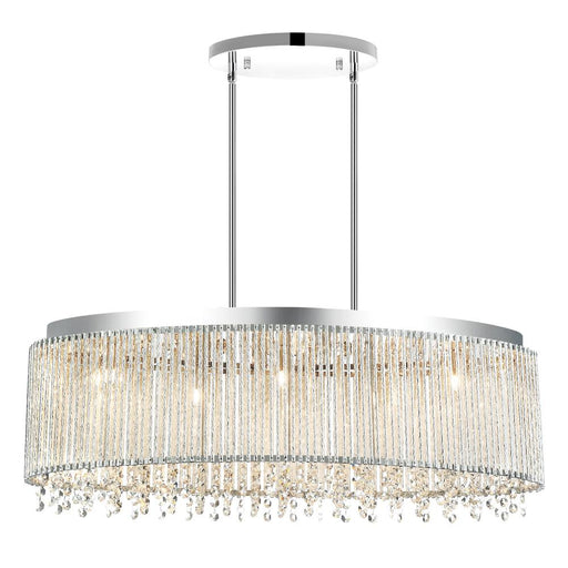 CWI Lighting Claire 5 Light Drum Shade Chandelier With Chrome Finish