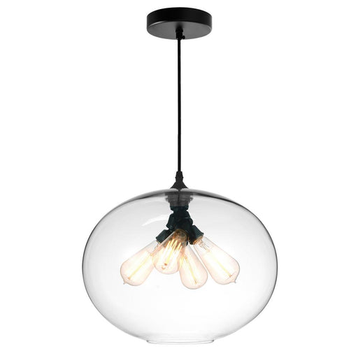 CWI Lighting Glass 4 Light Down Pendant With Clear Finish