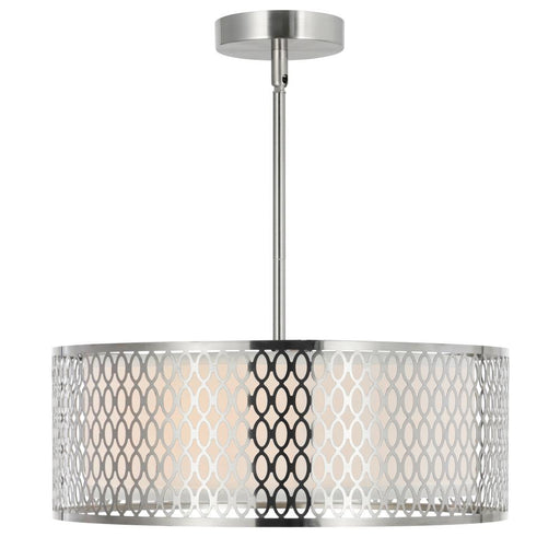 CWI Lighting Mikayla 3 Light Drum Shade Chandelier With Satin Nickel Finish