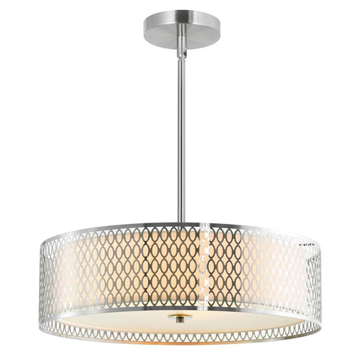 CWI Lighting Mikayla 5 Light Drum Shade Chandelier With Satin Nickel Finish