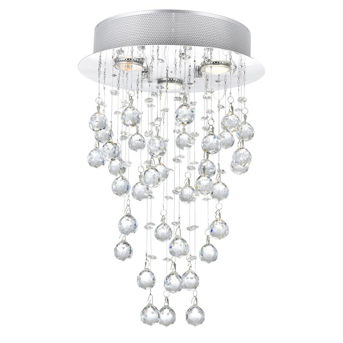 Rain Drop 3 Light Flush Mount With Chrome Finish | 6601C12C