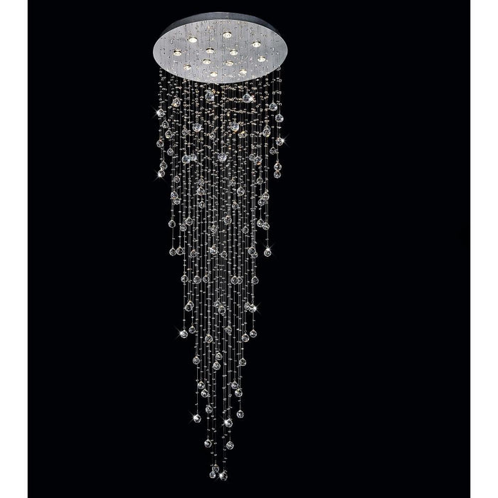 Rain Drop 12 Light Flush Mount With Chrome Finish | 6601C32C-12