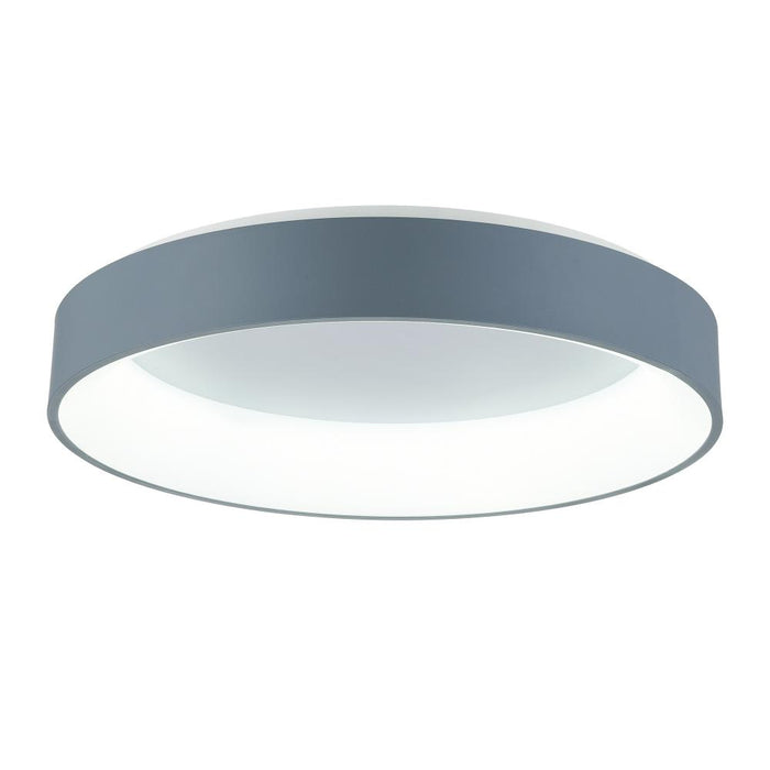 CWI Lighting Arenal LED Drum Shade Flush Mount With Gray & White Finish