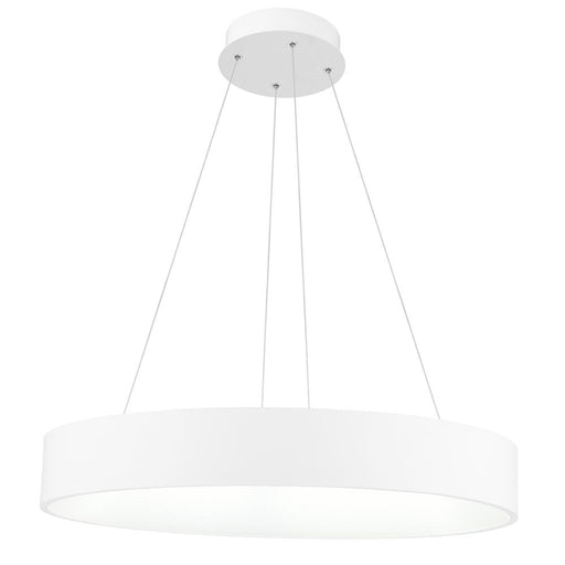 CWI Lighting Arenal LED Drum Shade Pendant With White Finish