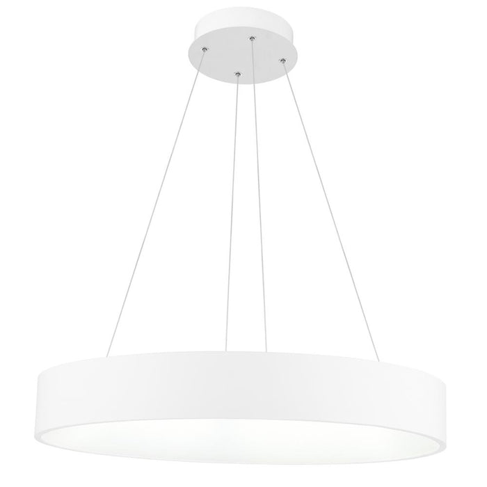 CWI Lighting Arenal LED Drum Shade Pendant With White Finish