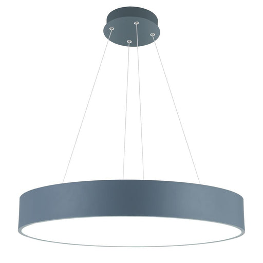 CWI Lighting Arenal LED Drum Shade Pendant With Gray & White Finish
