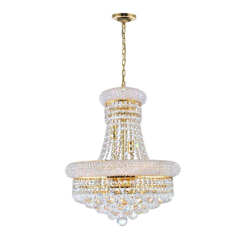 Empire 8 Light Down Chandelier With Gold Finish | 8001P18G