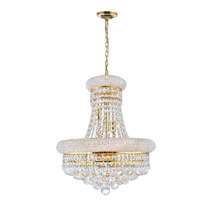 Empire 8 Light Down Chandelier With Gold Finish | 8001P18G
