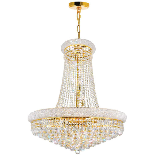 Empire 18 Light Down Chandelier With Gold Finish | 8001P28G